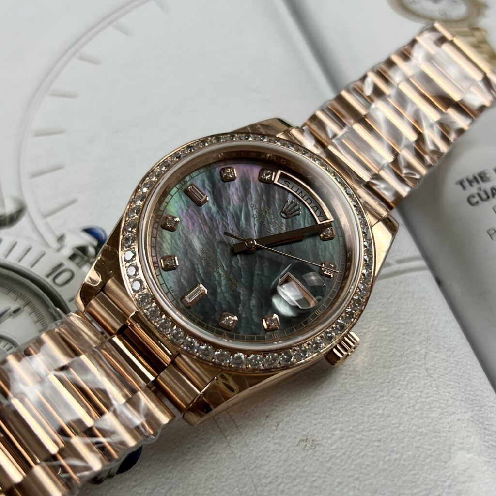 Đồng Hồ Rolex Day-Date Nam Mặt Xà Cừ Tím Nhà Máy TW 40mm (1)