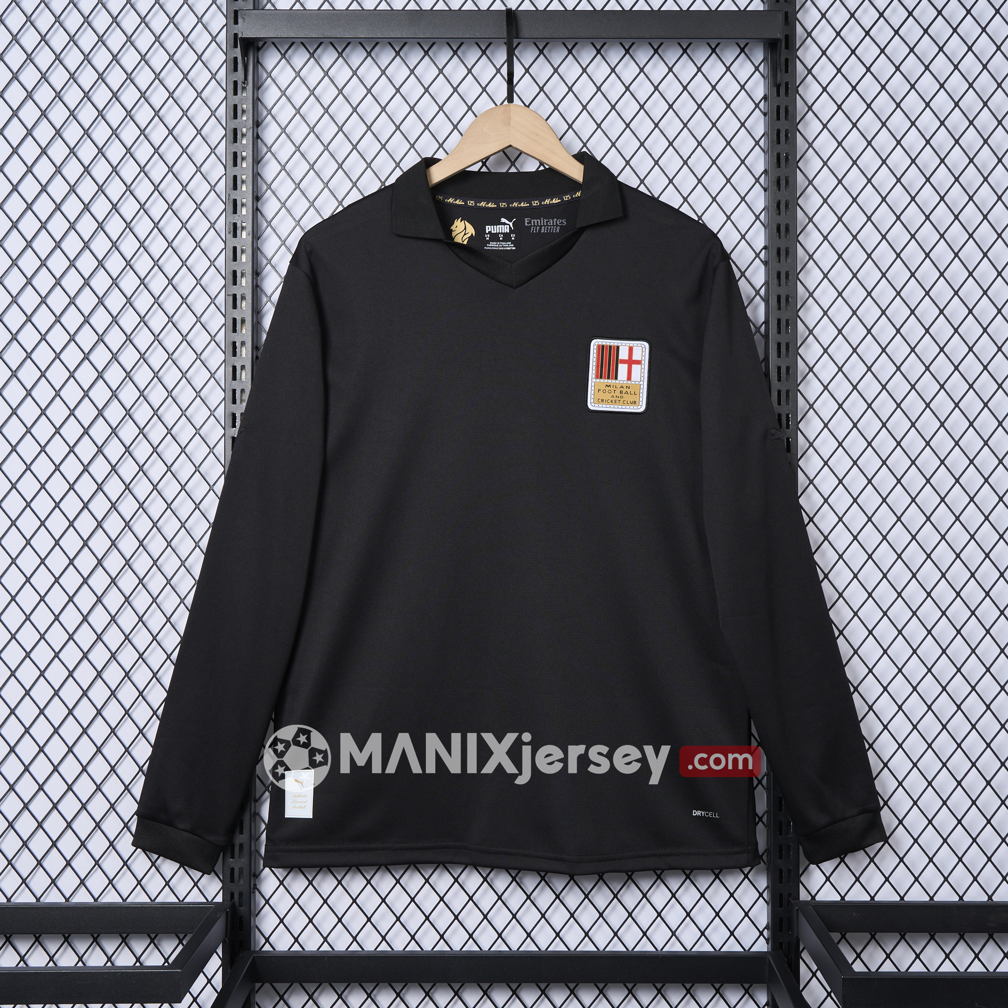 ManixJersey.com | AC Milan 24-25 125th Anniversary Long Sleeves Black GK Jersey - Fans Version -Customize Name, Number and Patch | Worldwide Shipping