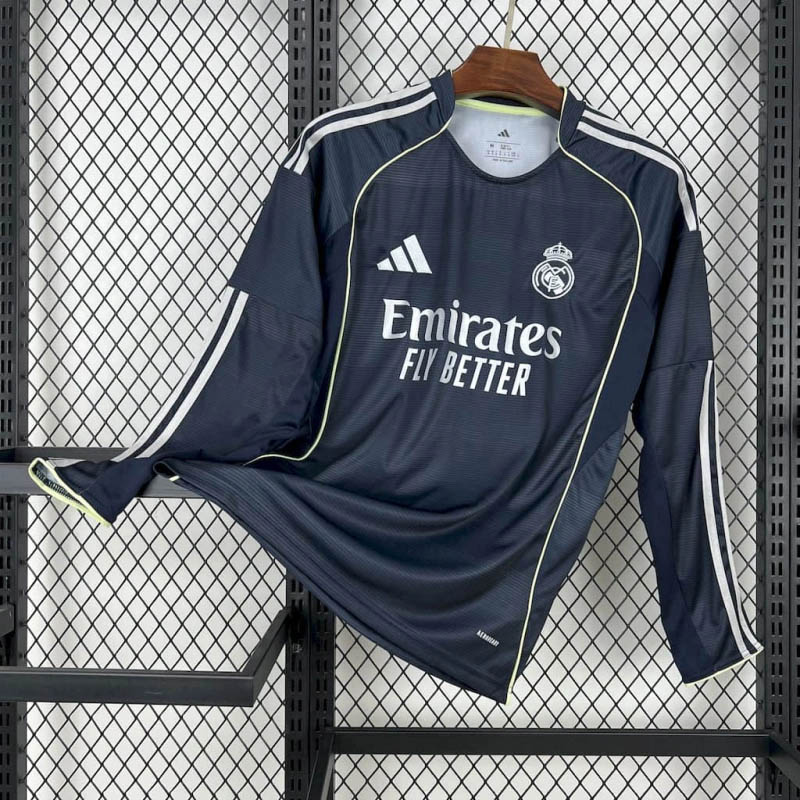 2025/2026 Long Sleeve Real Madrid Away Football Shirt1:1 Thai Quality:football jersey mysite: unitedjerseyfootball 邓江浪:football