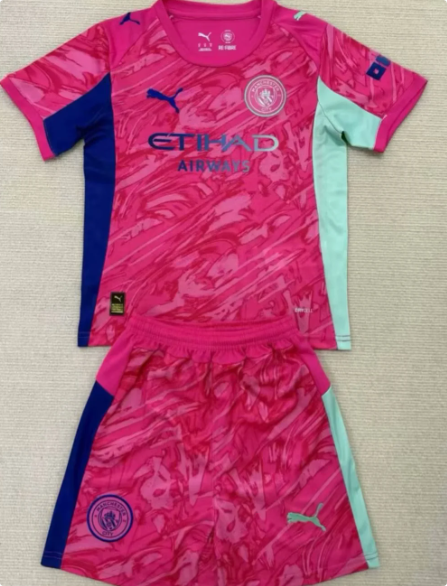 2025/2026 Manchester City Goalkeeper Pink Jersey Football Shirt 1:1 Thai Quality Kids Size:football jersey mysite: unitedjerseyfootball 邓江浪:football