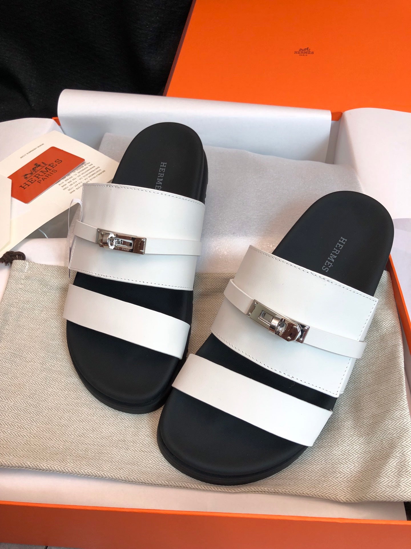 GABRIEL SANDAL MULE IN WHITE CALFSKIN、mysite、Cacoeks