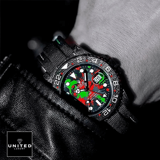 Rolex GMT-Master II Motley Replica on his arm