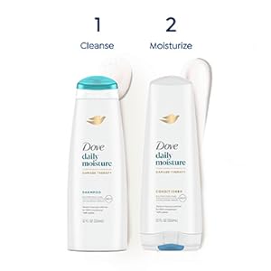 Daily Moisture Shampoo and Conditioner Bottles against white background 