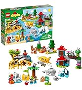 LEGO DUPLO Town World Animals 10907 Building Bricks, Toy Animal Set for Toddlers includes Whales,...