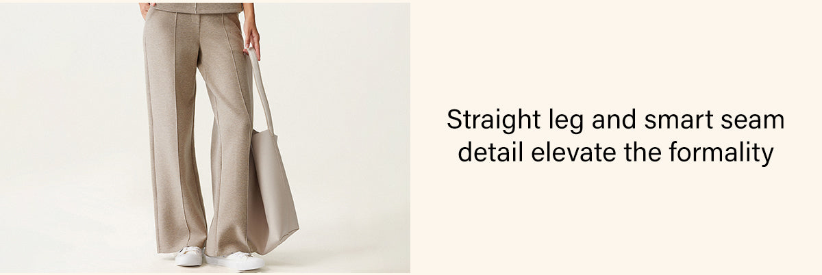 Straight-leg pants modify leg shapes, offering a fashionable and elegant look