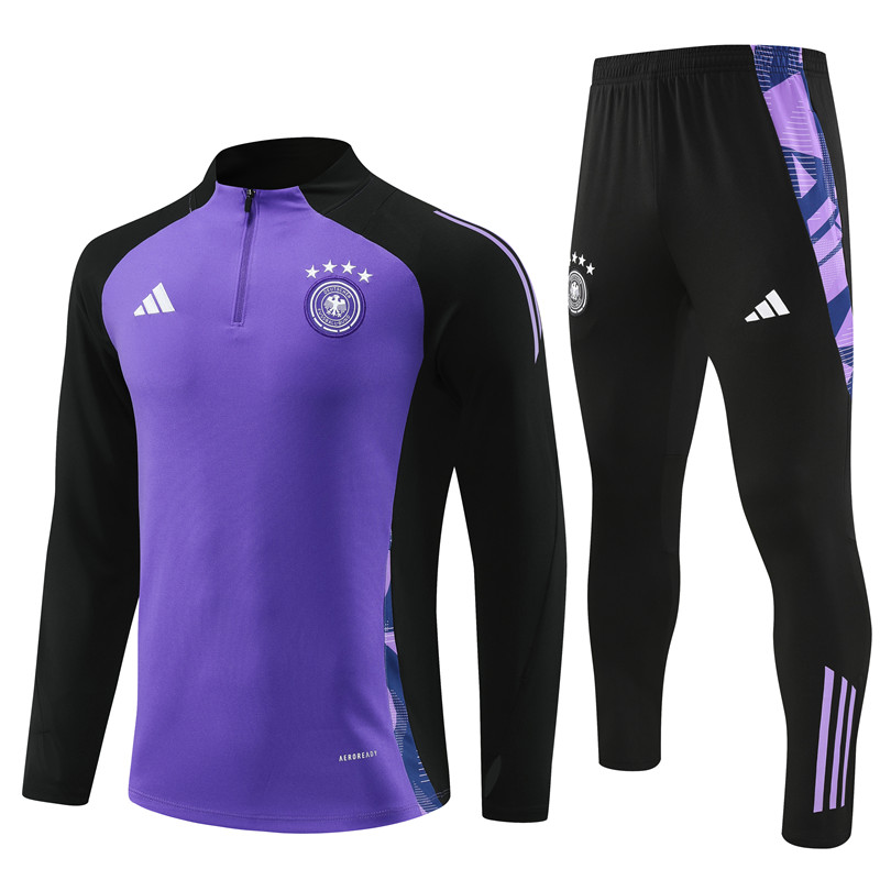 ManixJersey.com | Germany 2024 Long Sleeve Training Set - Purple With Black -Customize Name, Number and Patch | Worldwide Shipping