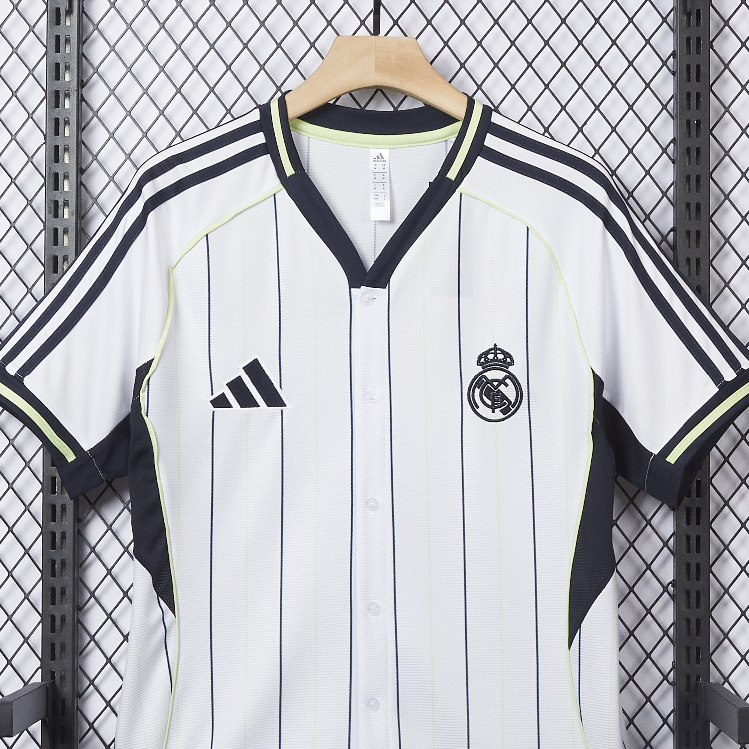 UltraTrikot-Real Madrid 25-26 White Baseball Jersey with Black Stripes