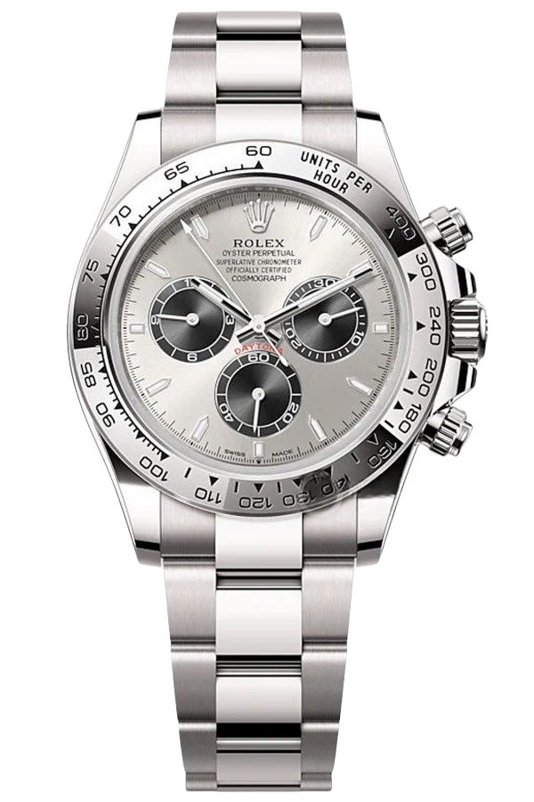 Rolex Daytona 40mm Super Clone Swiss Watch White Gold Oyster Bracelet Bright Black Dial Ref M126509-0003 4131 Swiss Movement