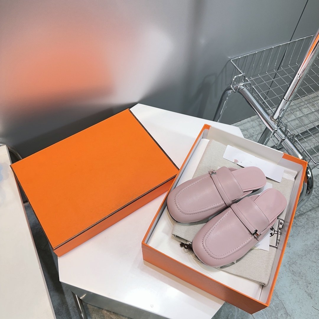 Lena Mule Pastel Pink Leather、mysite、Cacoeks