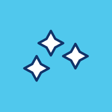 Image shows illustrated sparkles