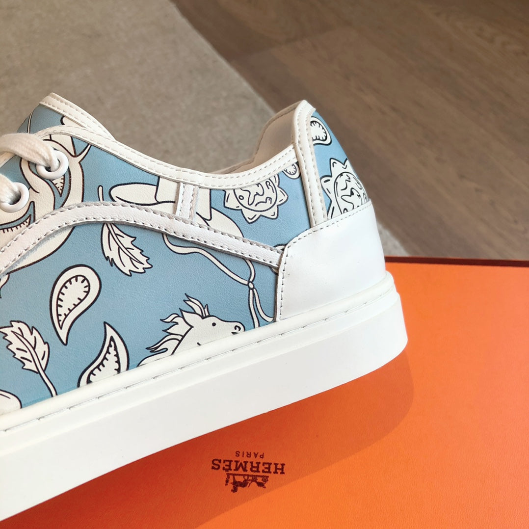 GET SNEAKER WHITE CALFSKIN WITH SKY MOTIFS、mysite、Cacoeks