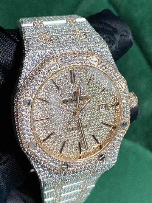 Audemars Piguet Royal Oak Selfwinding 15400SR.OO.1220SR.01 Iced Out Replica-fasswatch