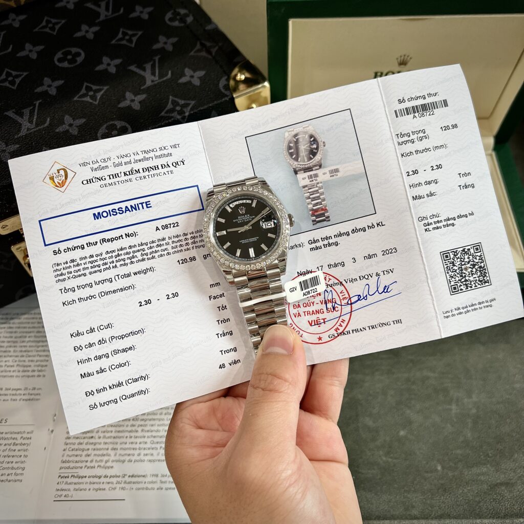 Đồng Hồ Rolex Nam Đính Kim Cương Moissanite Day-Date Rep 11 40mm (1)