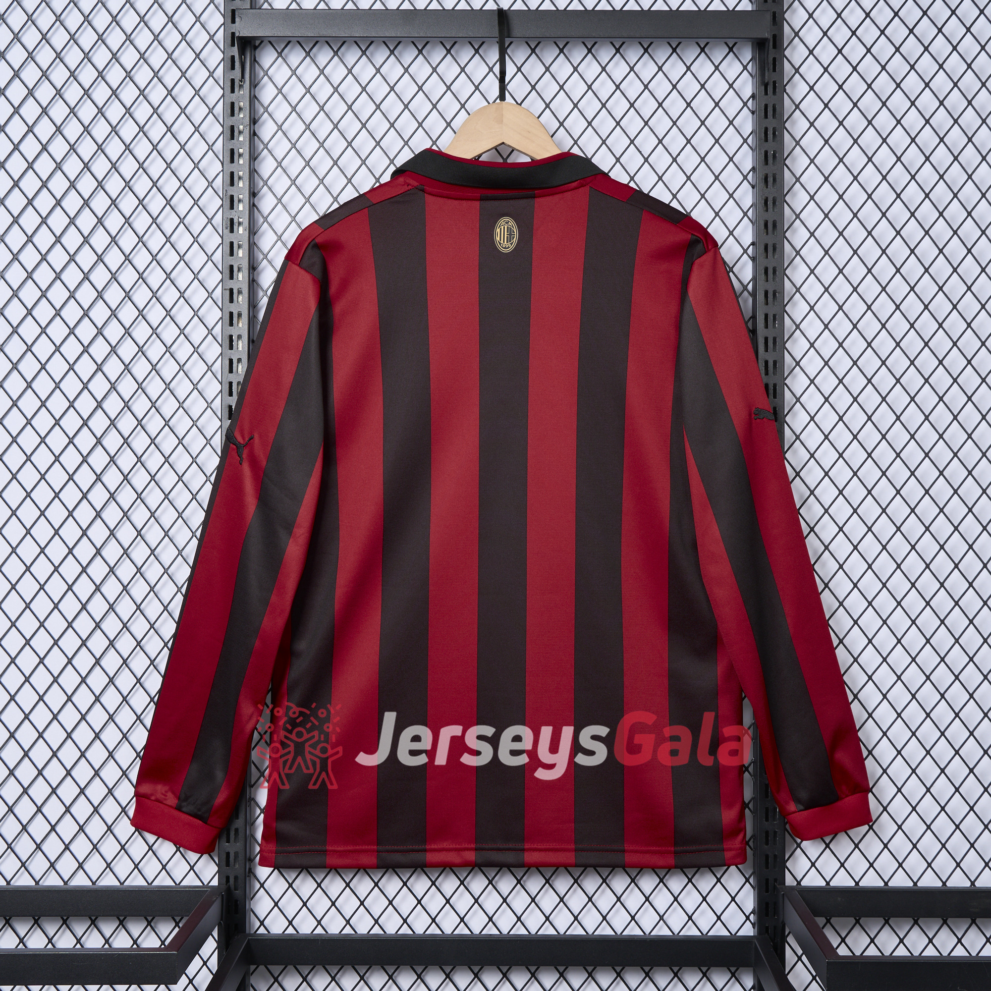 JerseysGala.com | AC Milan 24-25 125th Anniversary Long Sleeves Red Jersey - Fans Version -Customize Name, Number and Patch | Worldwide Shipping