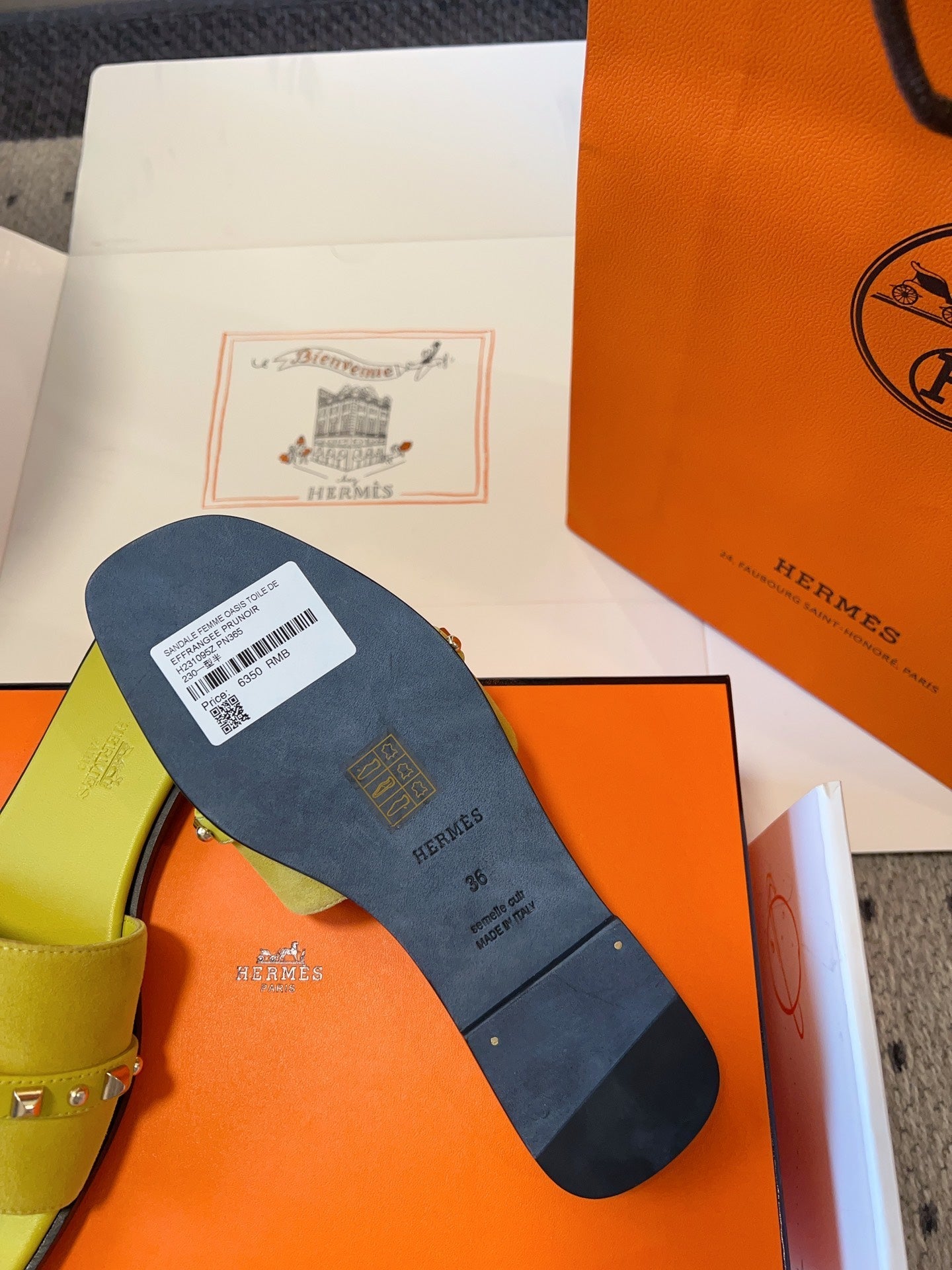 GIULIA FLAT SANDAL IN NEON YELLOW SUEDE、mysite、Cacoeks