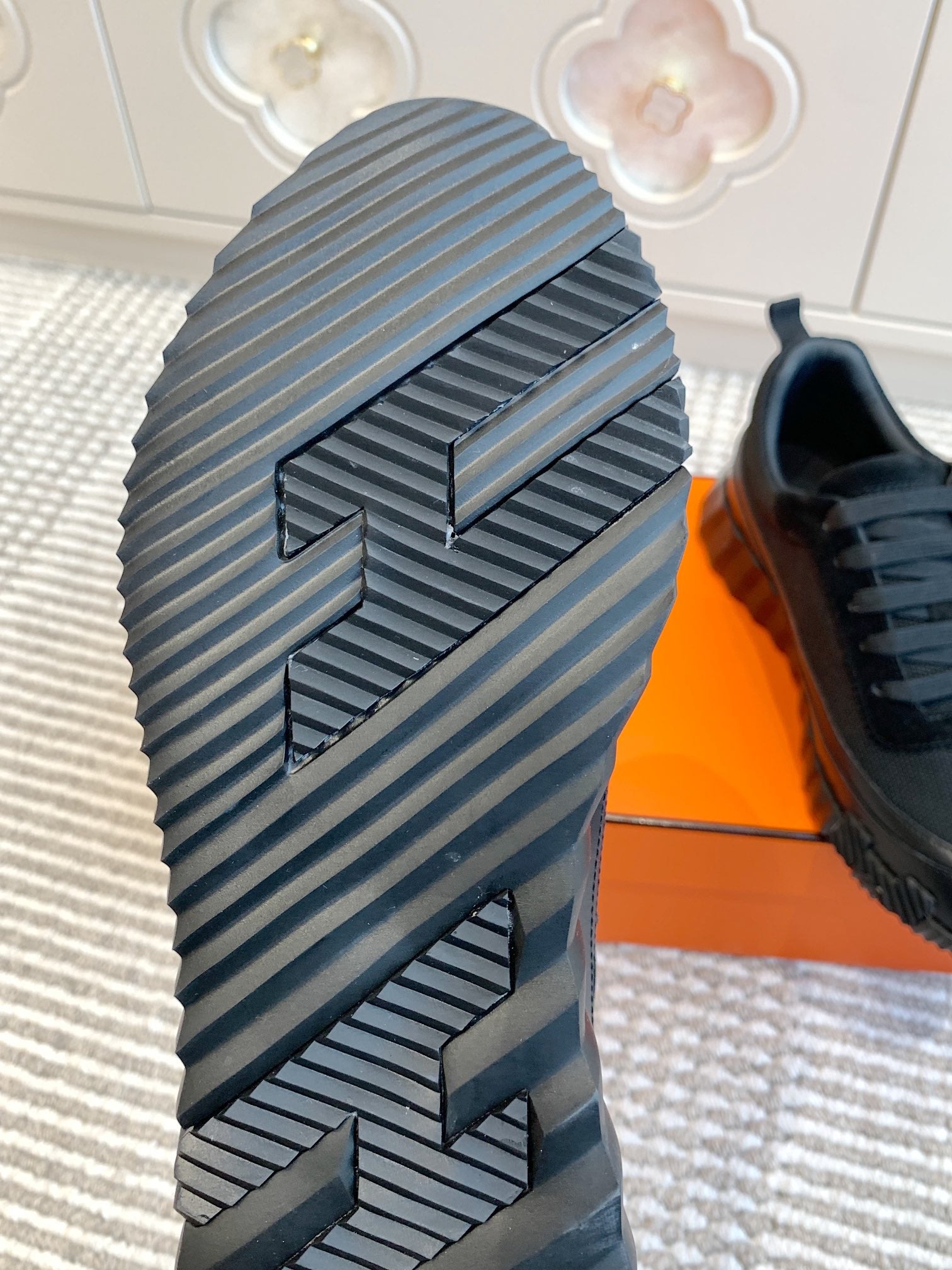 BOUNCING SNEAKER IN BLACK GRAPHIC MESH AND CALFSKIN、mysite、Cacoeks