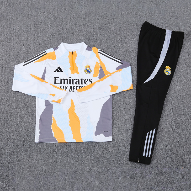 GlobeJersey-Real Madrid 2025 Long Sleeve Training Set - Three Color Mixing