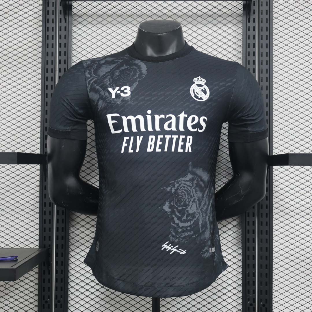 2024/2025 Player Version Real Madrid Y-3 Special Edition Black Football Shirt 1:1 Thai Quality:football jersey mysite: unitedjerseyfootball 邓江浪:football