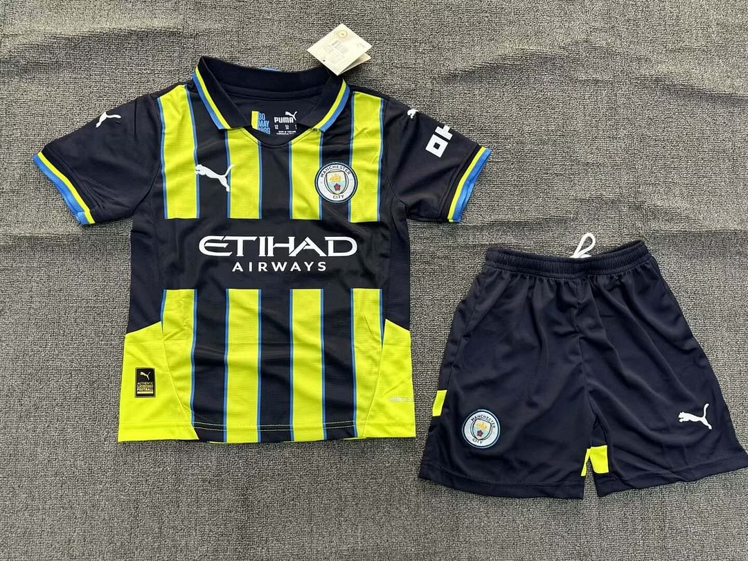 24/25 Manchester City Away Football Shirt Kids Size Suit-mysite Custom Football Kit- Nextkits