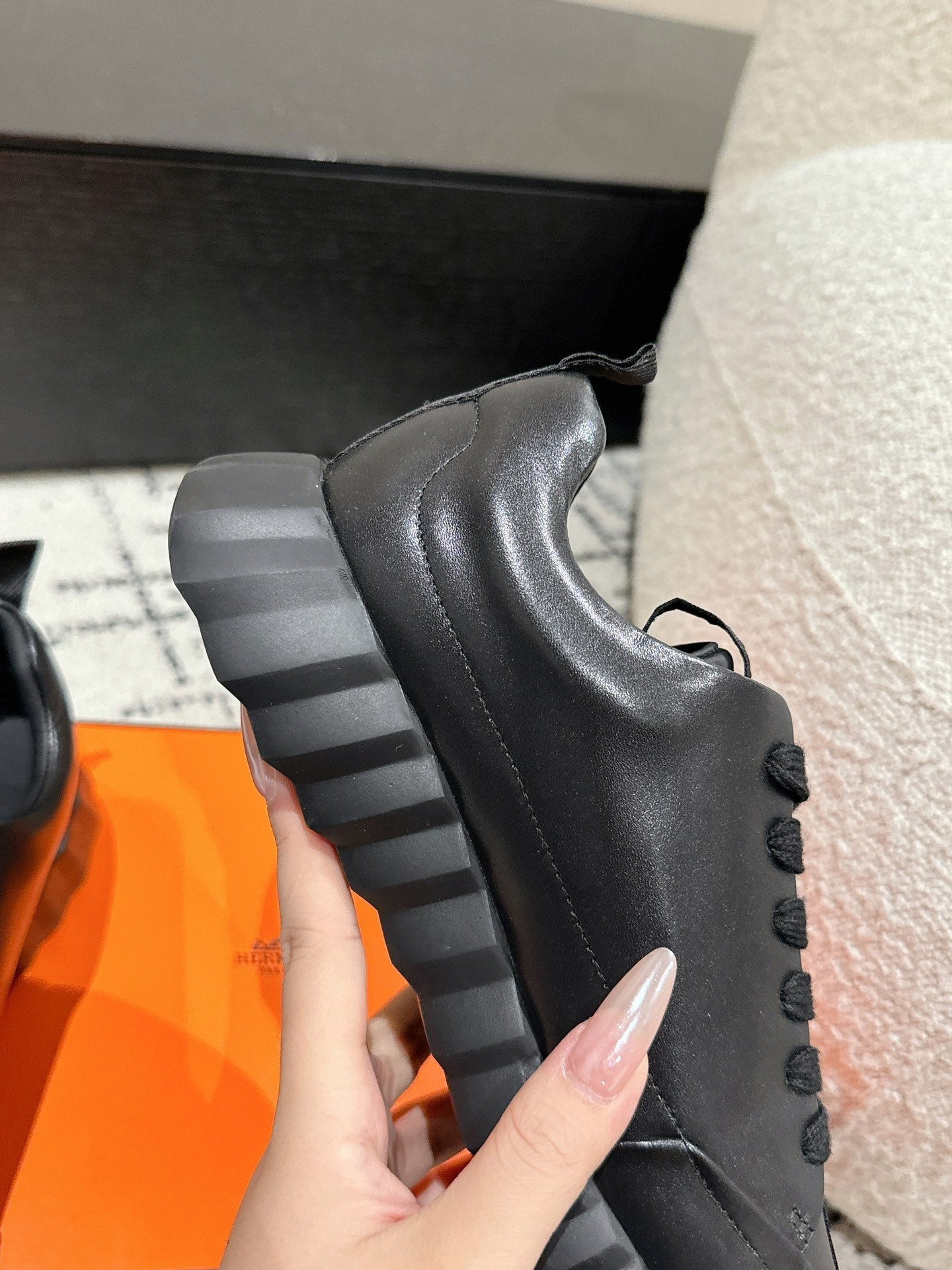 BOUNCING SNEAKER IN FULL BLACK CALFSKIN、mysite、Cacoeks