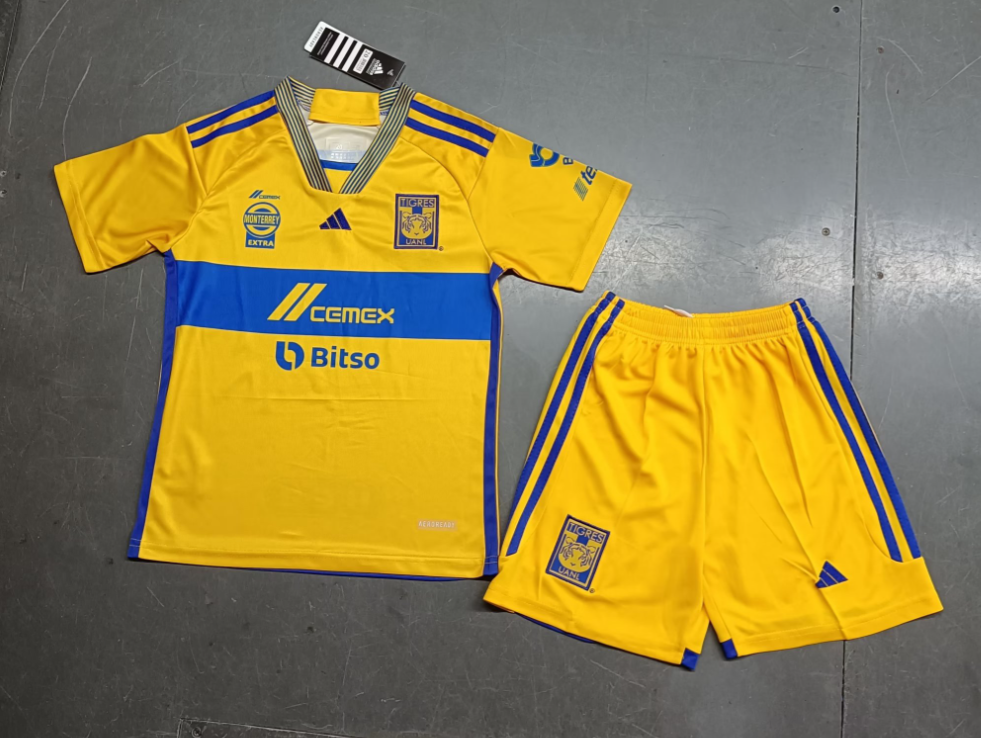 23/24 Tigres UANL Home Football Shirt Kids Size Suit-mysite Custom Football Kit- Nextkits