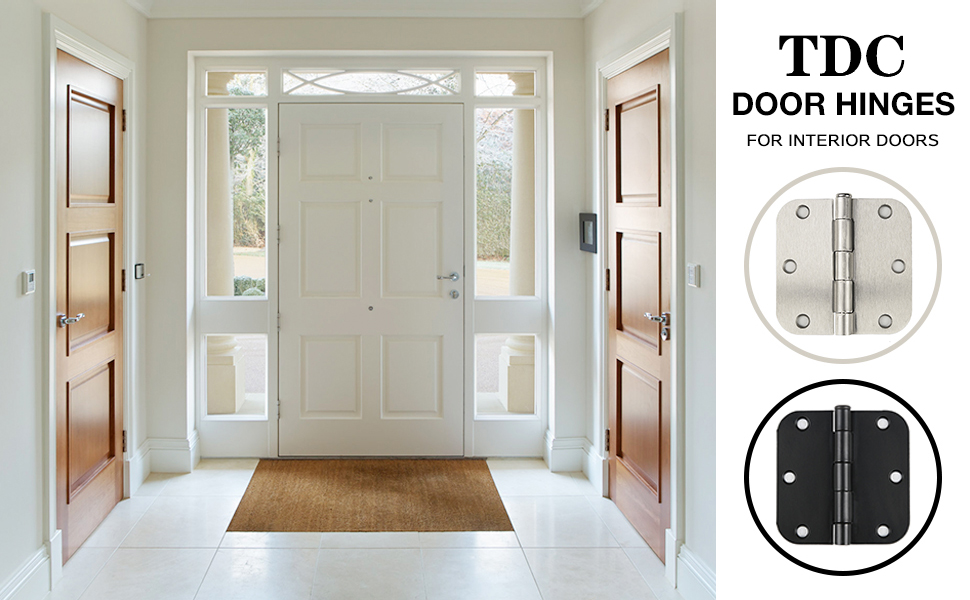 100 Pack Satin Nickel Door Hinges 3.5 x 3 1/2 Interior Door Hinges for Doors