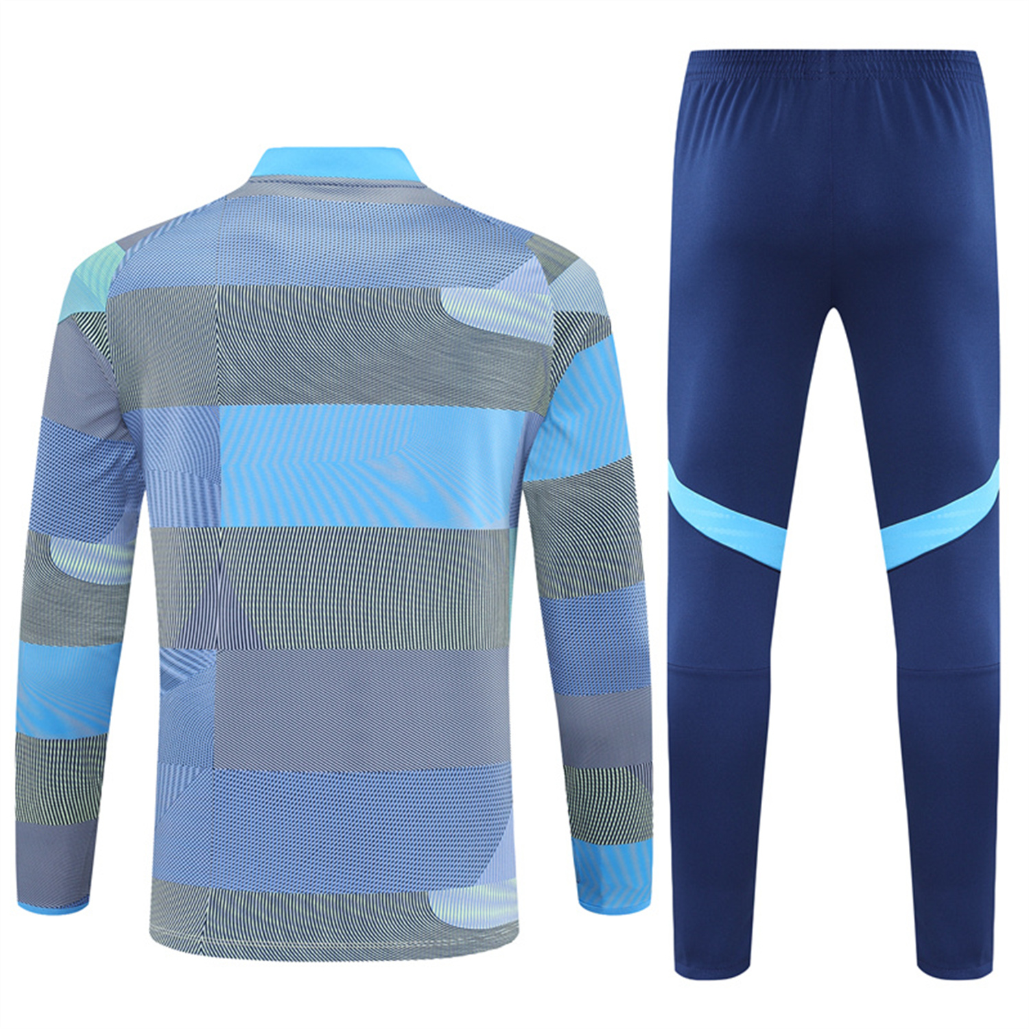 UltraTrikot-Real Madrid 25-26 Kids Long Sleeves Training Set - Blue-Gray Camouflage Top & Blue Pants