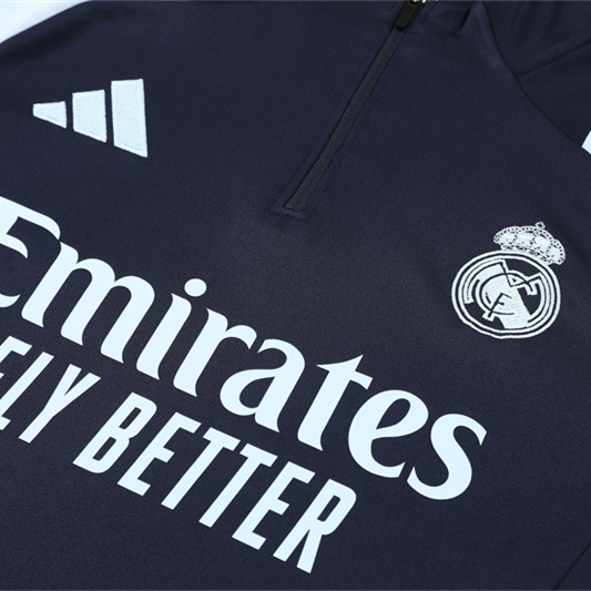JerseysGala.com | Real Madrid 24-25 Long Sleeve Training Set - Deep Blue -Customize Name, Number and Patch | Worldwide Shipping