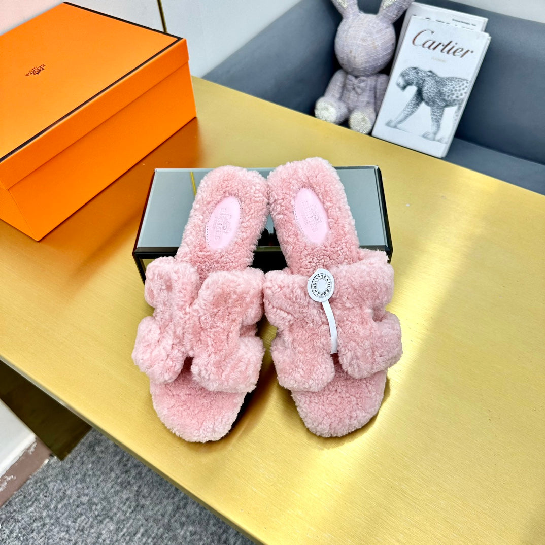 0RAN SHEARLING SANDALS BABY PINK、mysite、Cacoeks