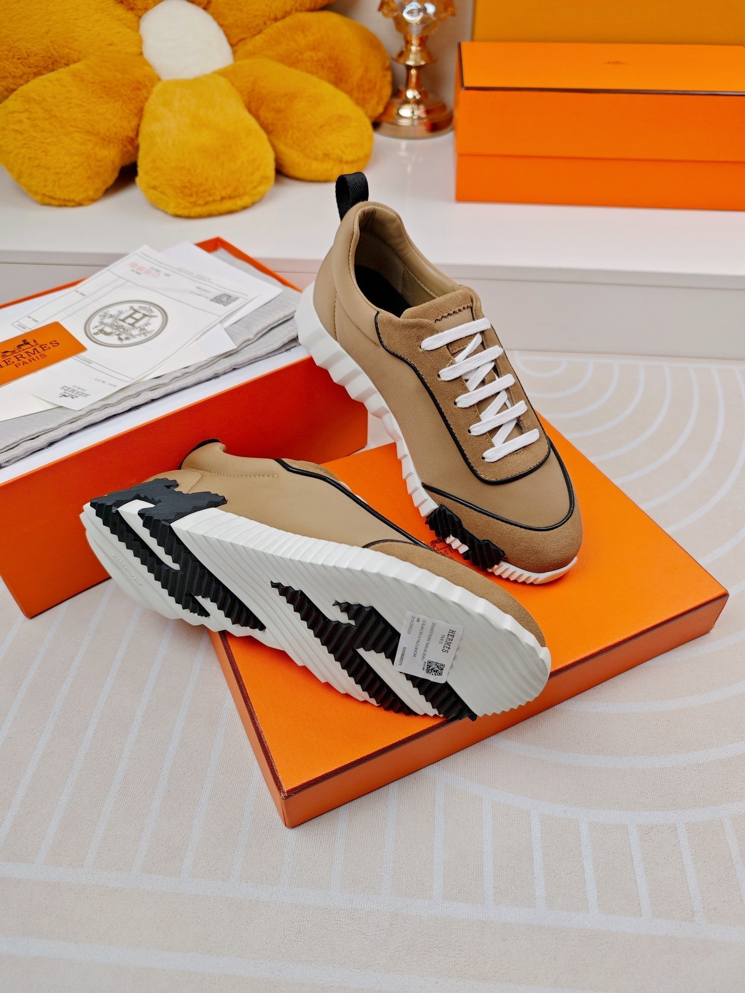 BOUNCING SNEAKERS BROWN CALFSKIN STYLIZED、mysite、Cacoeks