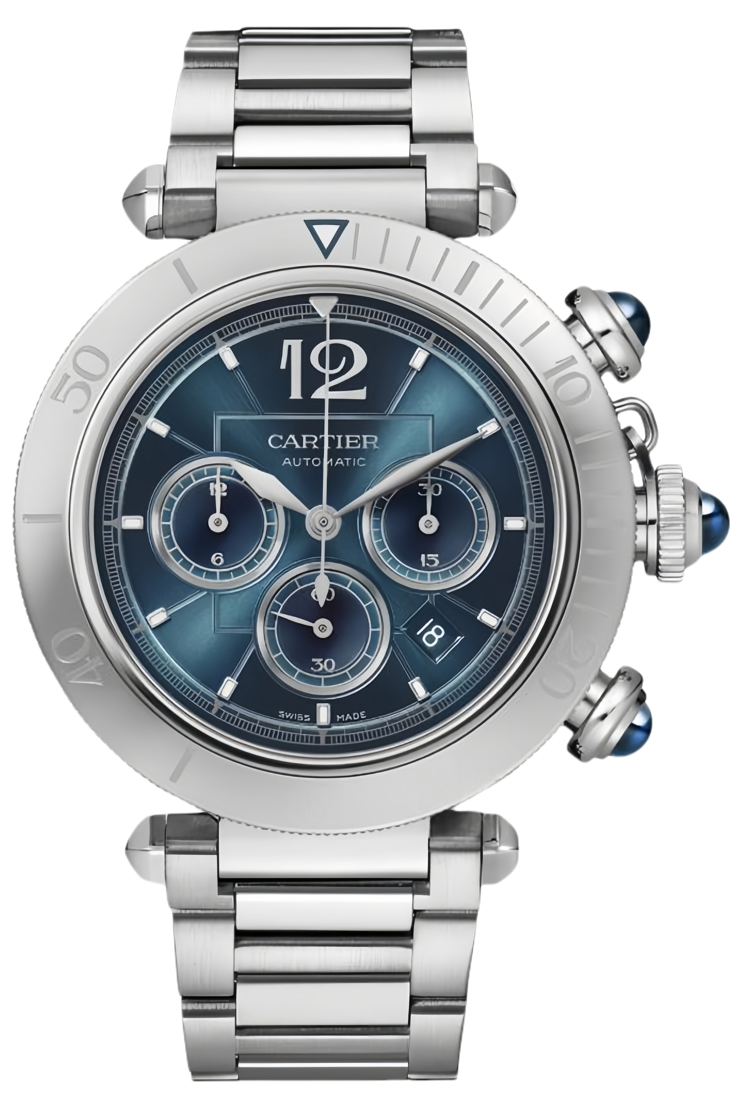 Cartier Pasha Ref. WSPA0039 Super Clone Watch – Blue Dial Stainless Steel Fake Replica
