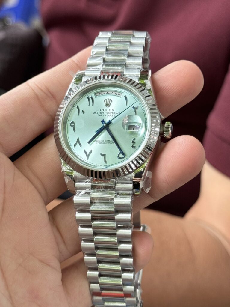 Đồng Hồ Rolex Day-Date Replica 11 Mặt Số Xanh Băng Cọc Ả Rập GM V2 40mm (6)
