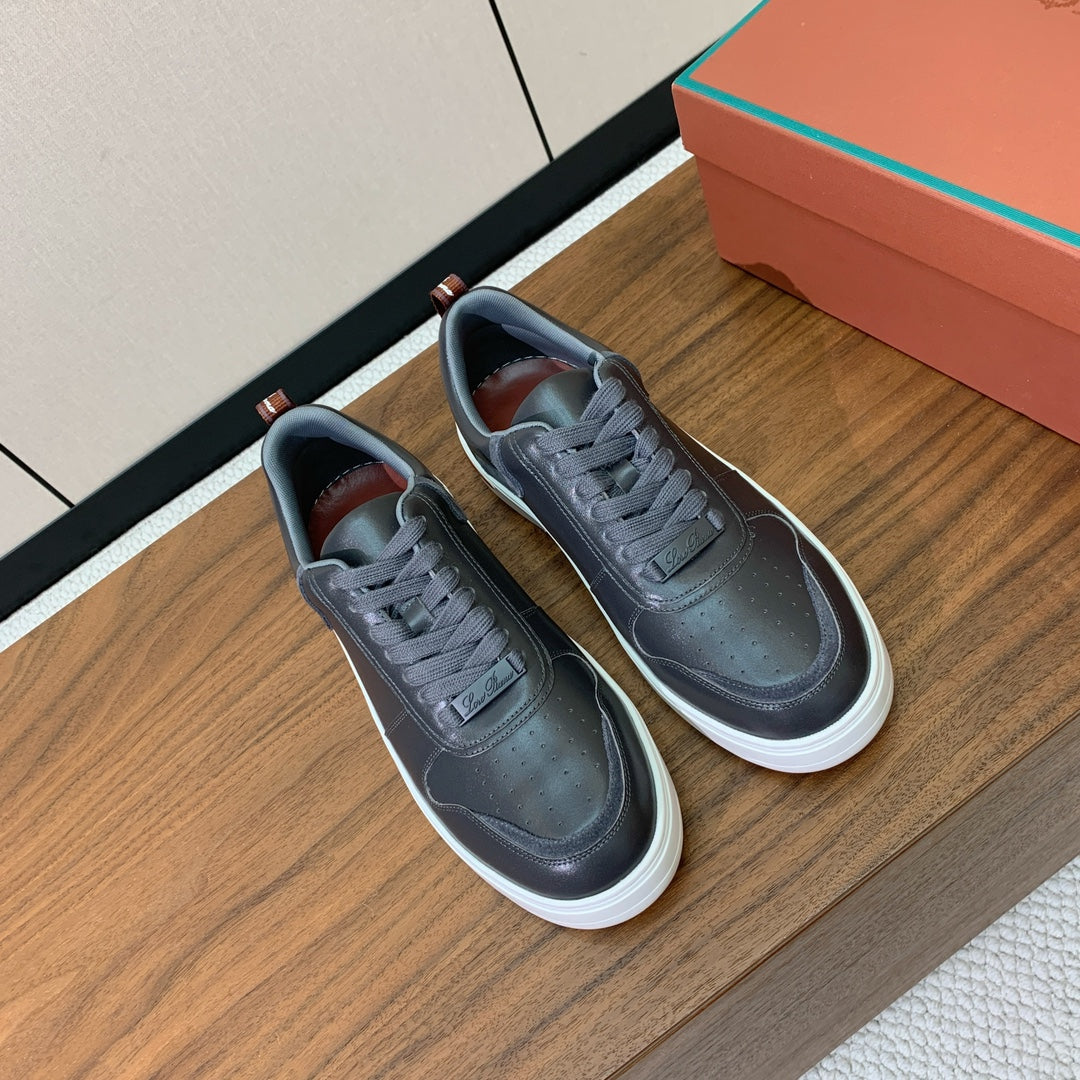 LP SNEAKERS IN SLATE GREY CALFSKIN WHITE SOLE、mysite、Cacoeks