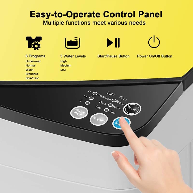 Eletriclife Full-Automatic Washing Machine with Built-in Barrel Light