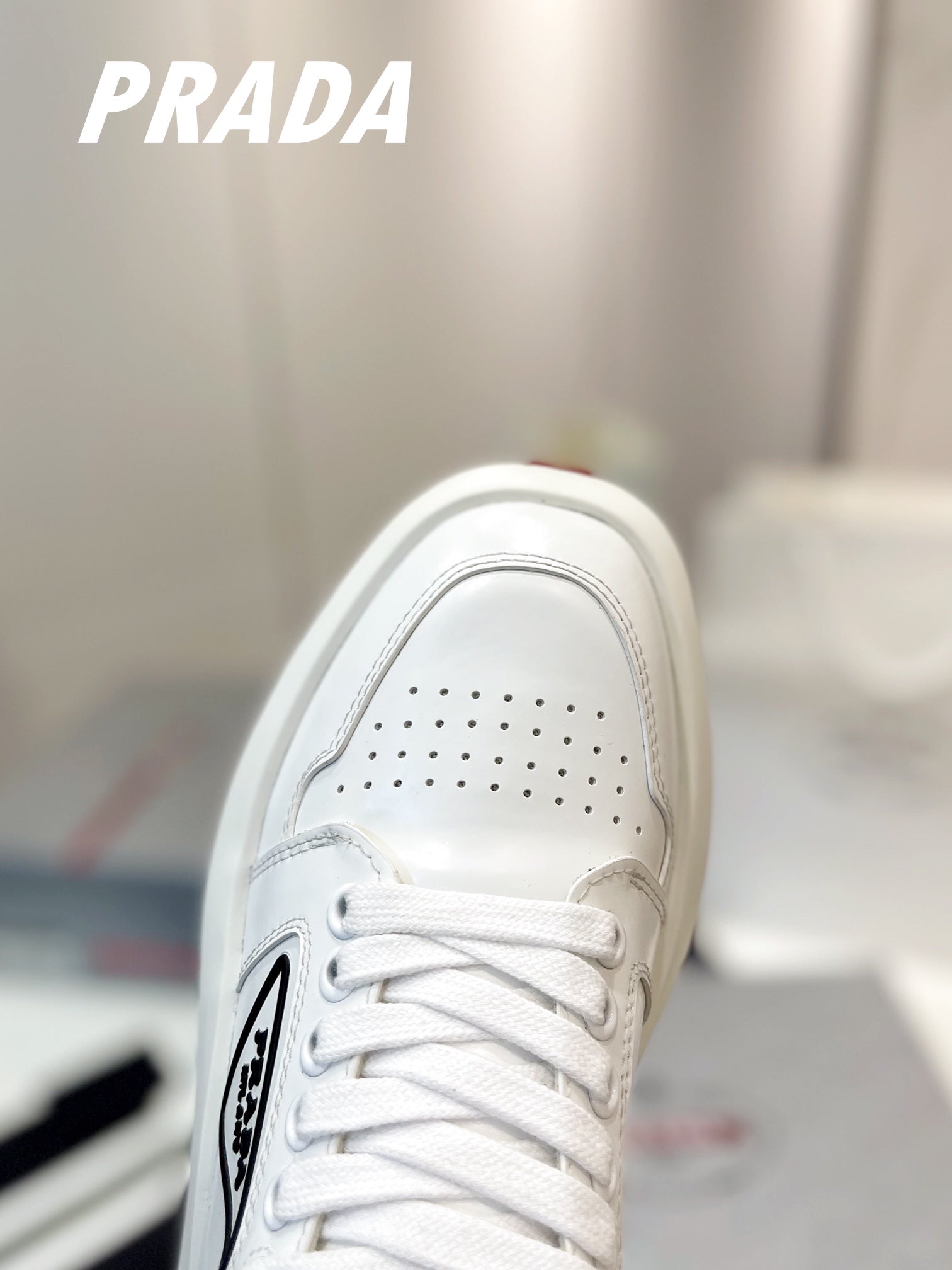 PRA DOWNTOWN THICK-SOLE SNEAKERS WHITE CALFSKIN、mysite、Cacoeks