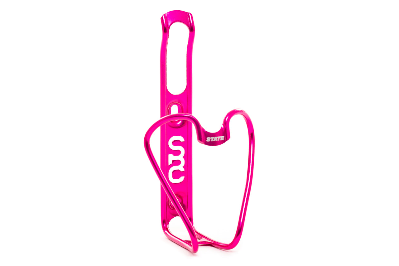 State Bicycle Co. Monogram 6061 Aluminum Anodized Bottle Cage - Pink、mySite、bearsvspackers