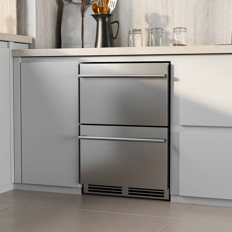 Eletriclife 24 Inch Under Counter Dual Drawer Fridge with 37℉-64℉ Temperature Range