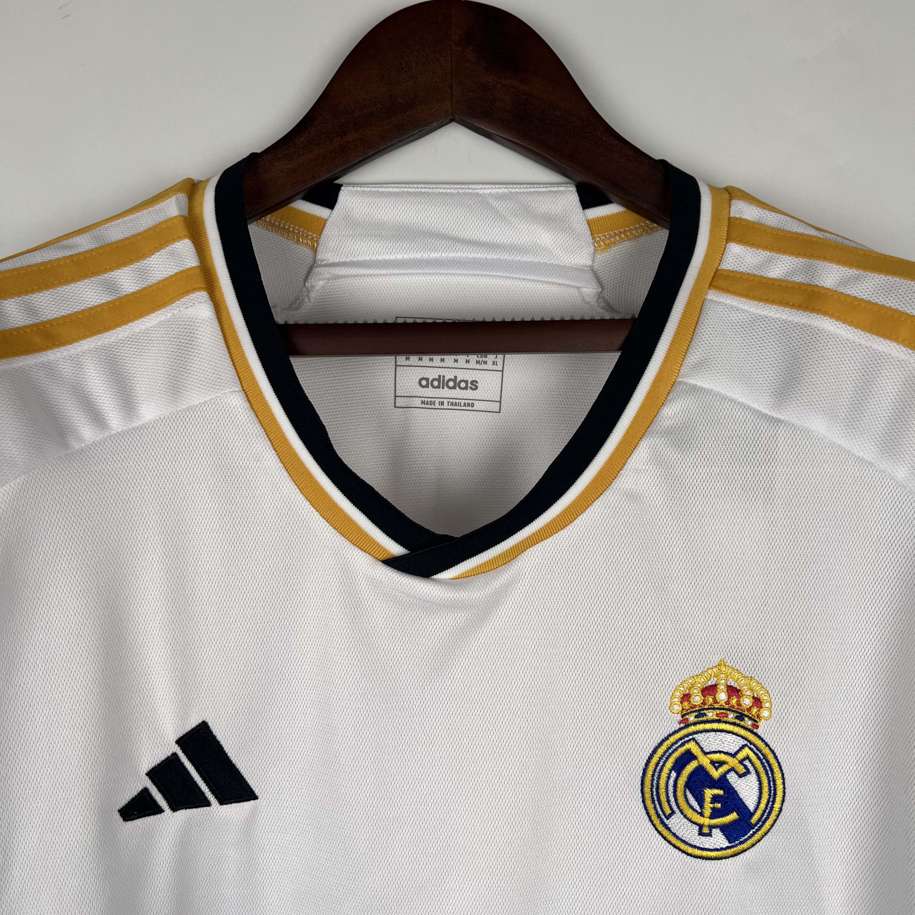 2023/2024 Long Sleeve Real Madrid Home Football Shirt1:1 Thai Quality:football jersey mysite: unitedjerseyfootball 邓江浪:football