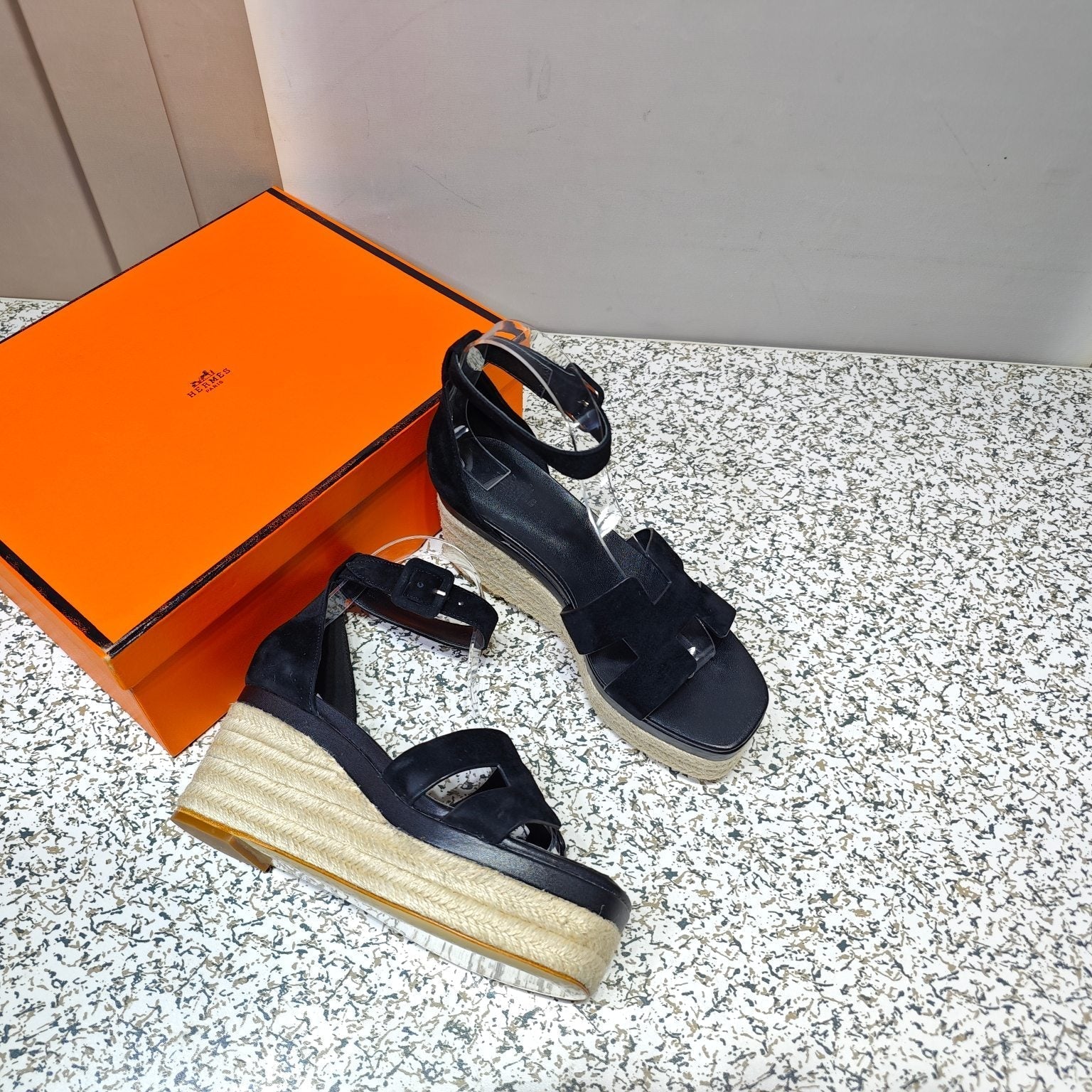 ELDA ESPADRILLE 80 BLACK SUEDE、mysite、Cacoeks