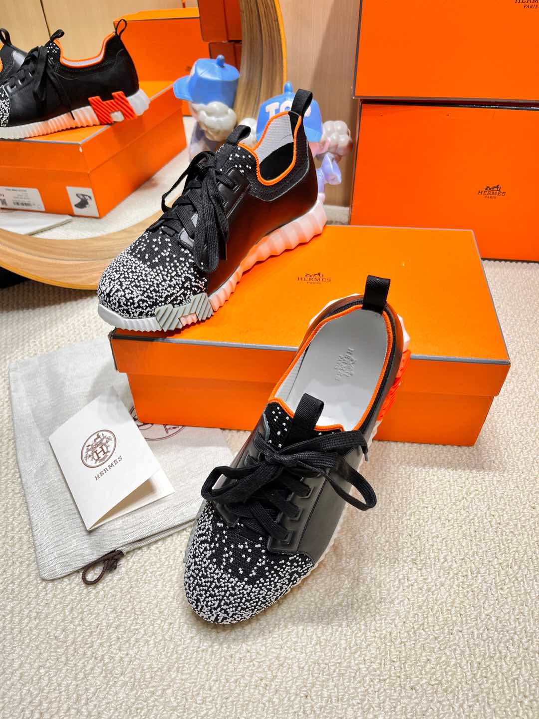 DEPART SLIP-ON SNEAKER IN WHITE MIX BLACK KNIT AND CALFSKIN、mysite、Cacoeks