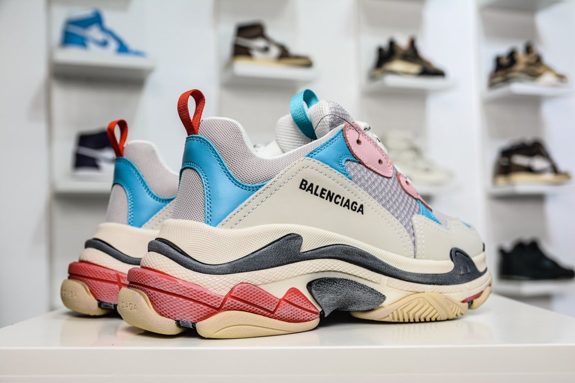 Balenciaga Triple S Sneaker White Blue Pink、mysite、Cacoeks