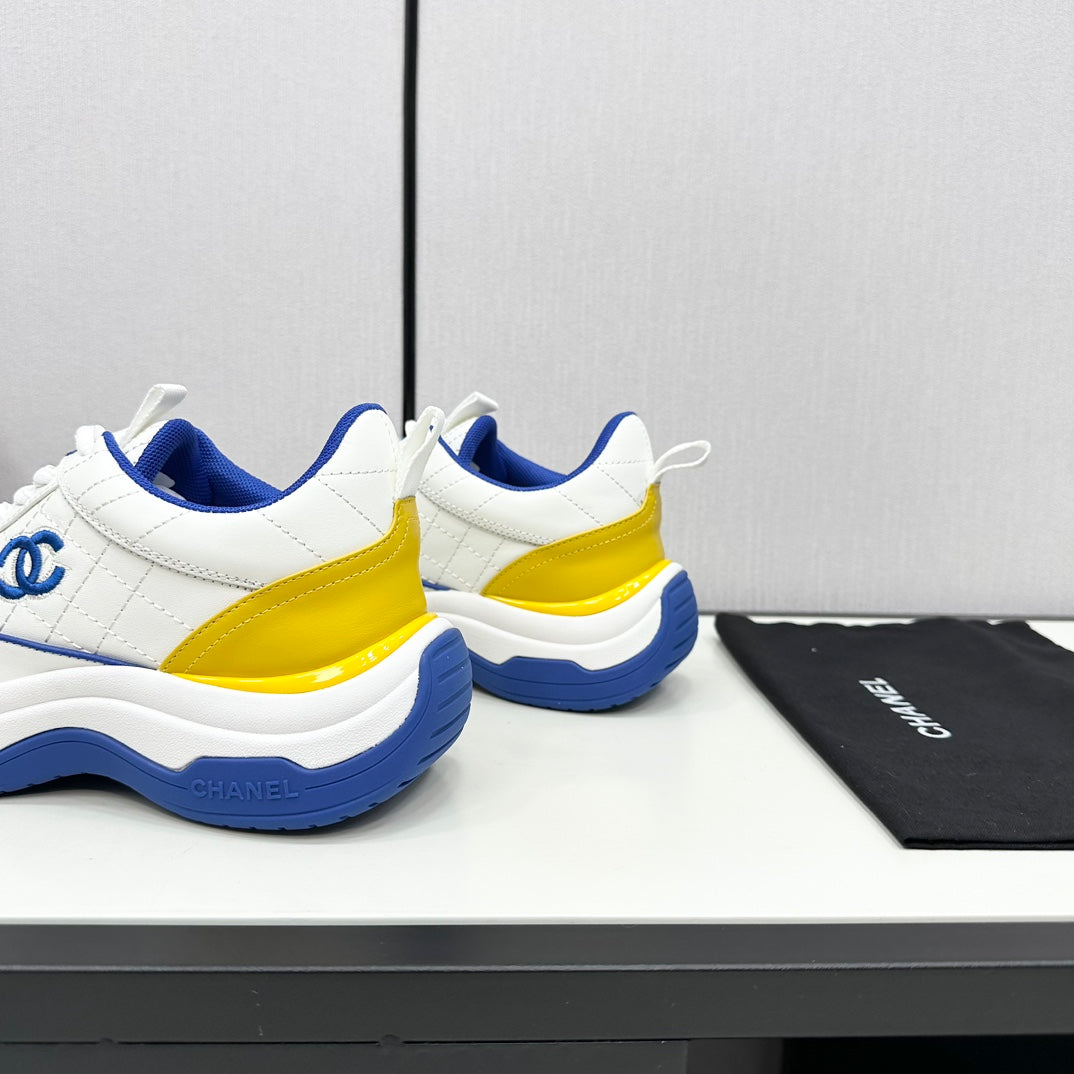 CC SNEAKER IN WHITE MIX COBALT BLUE EMBROIDERED LAMBSKIN、mysite、Cacoeks