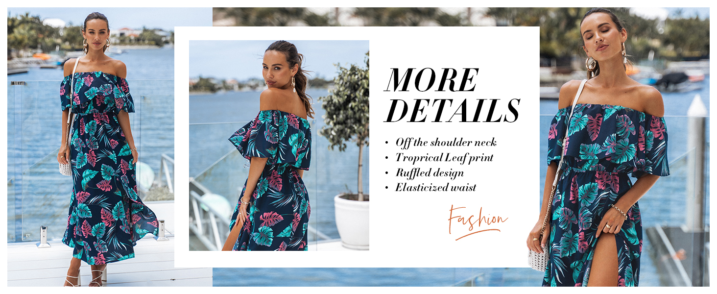 maxi dress off the shoulder