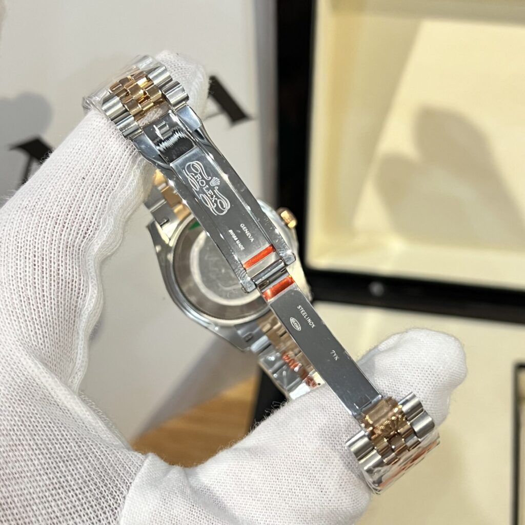 Đồng Hồ Rolex Nữ Đính Đá Mặt Số Xám Fake 11 31mm (7)