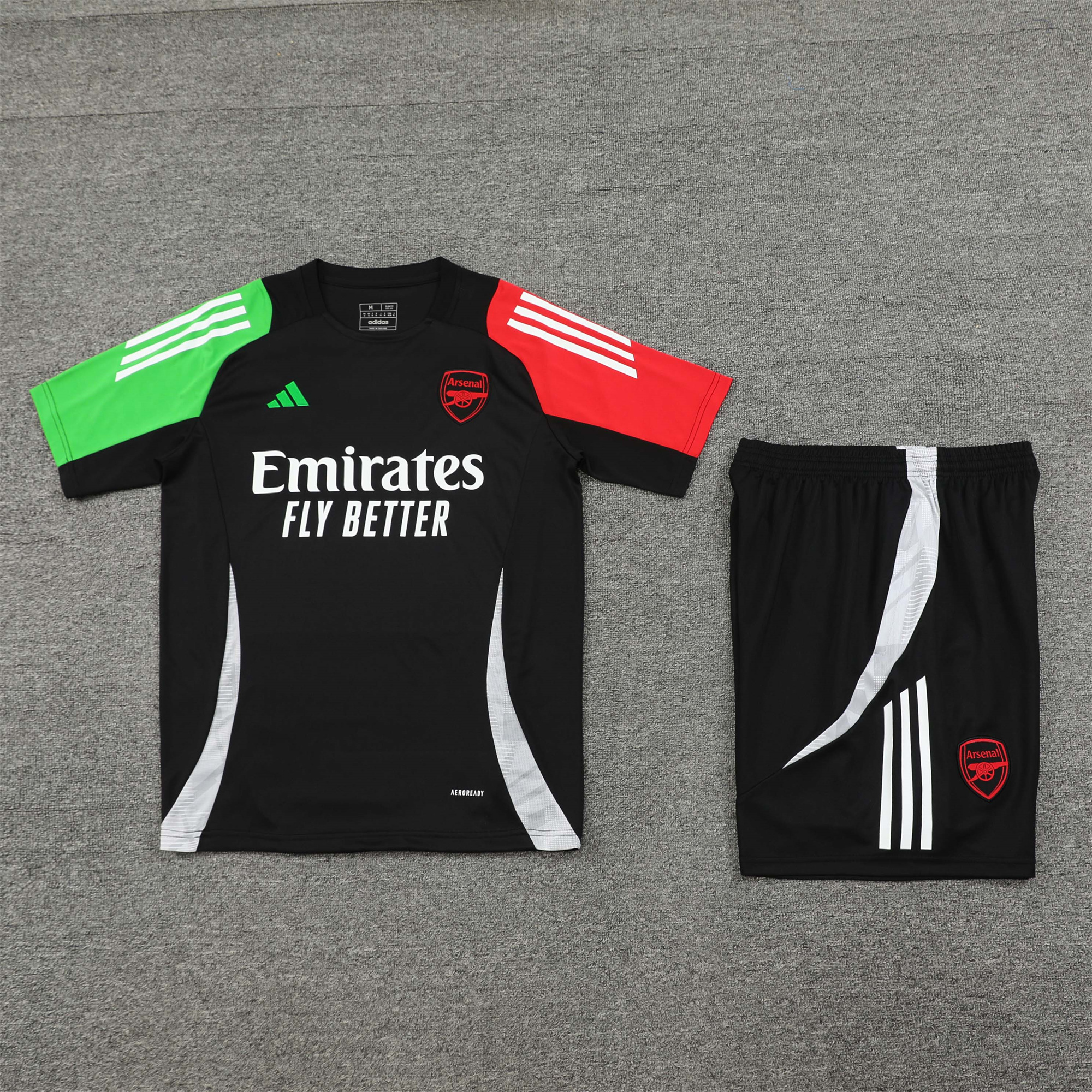 ManixJersey.com | Arsenal 24-25 Short-Sleeve Training Set - Black -Customize Name, Number and Patch | Worldwide Shipping