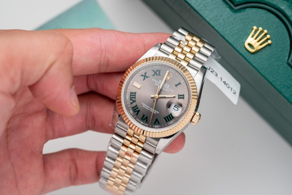 Đồng Hồ Rolex DateJust Bọc Vàng Vàng Mặt Wimbledon Nhà Máy GM 36mm (2)