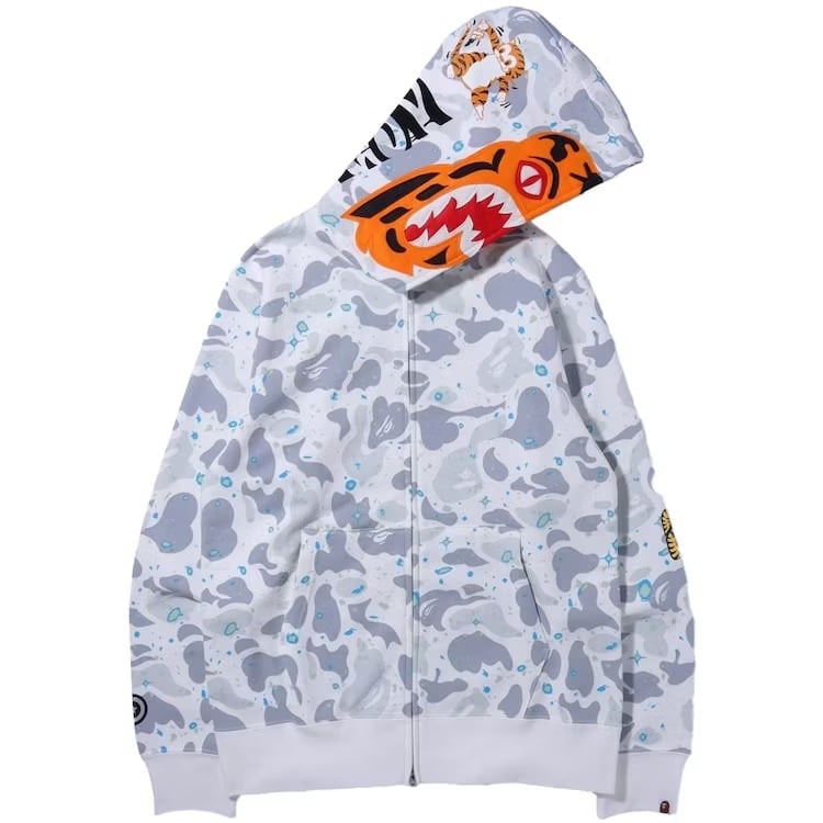 Space Camo Tiger Full Zip Hoodie、mysite、Cacoeks
