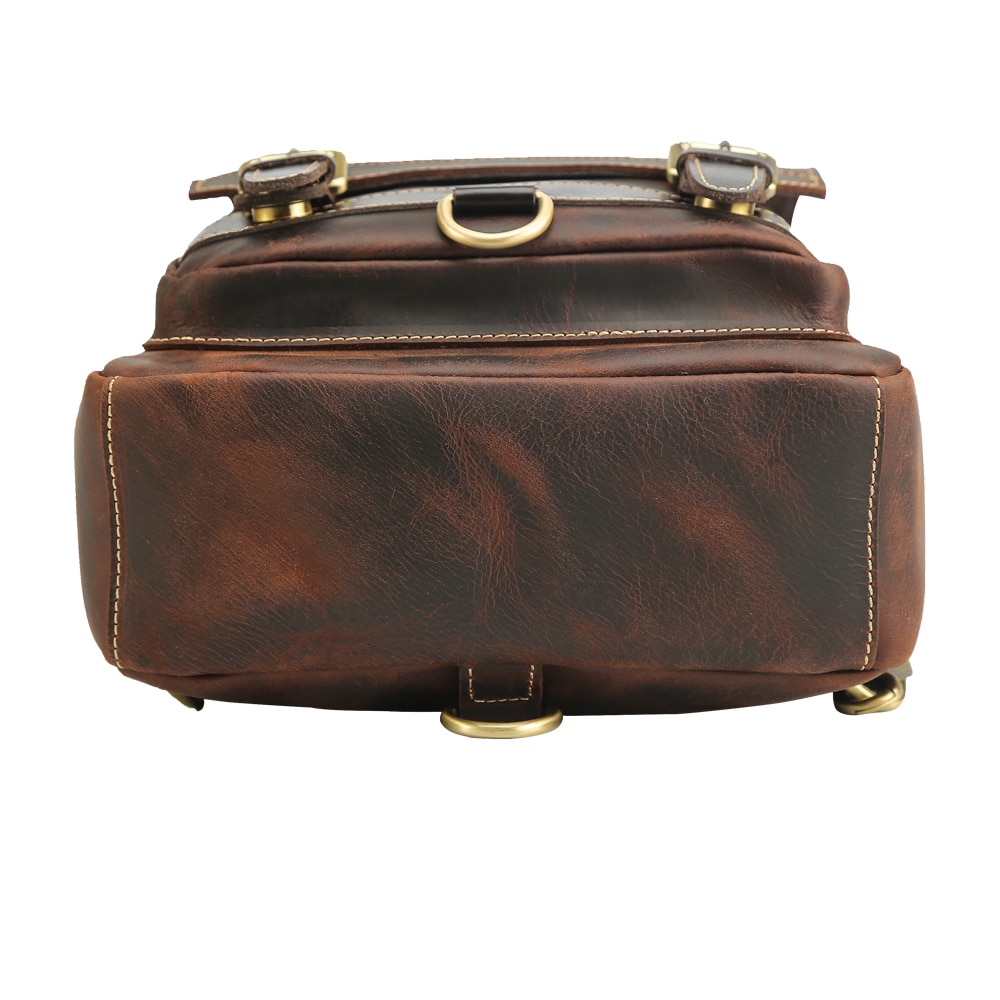 Bottom Display of Woosir Mens Convertible Cowhide Leather Backpack