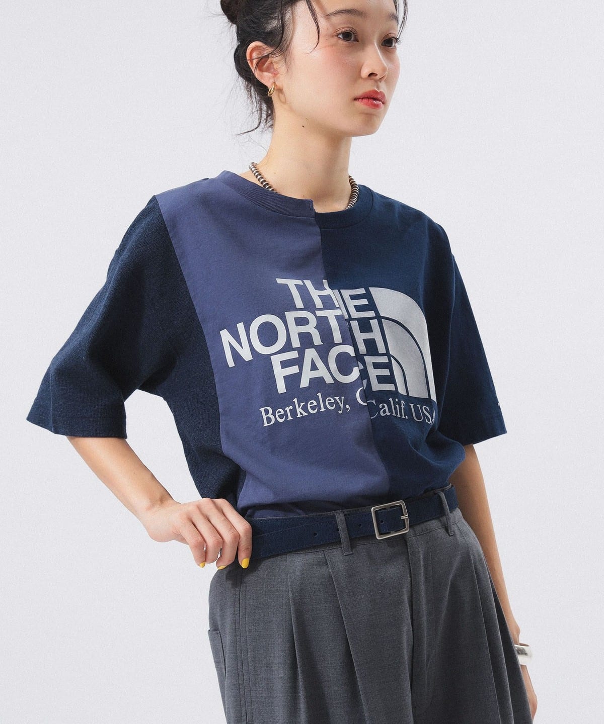 BEAMS x THE NORTH FACE PURPLE LABEL Asymmetric Logo T-shirt 25SS