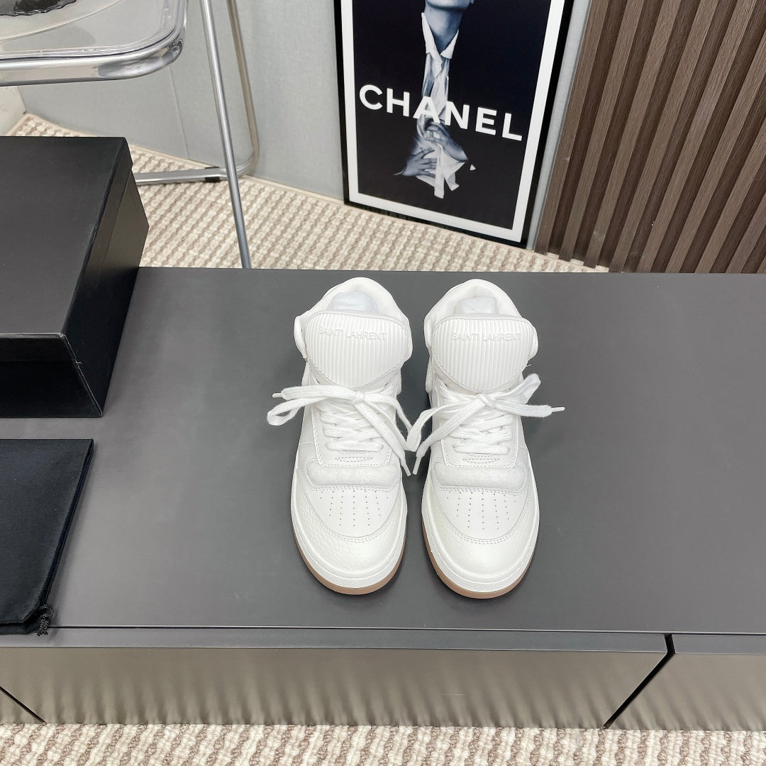 HIGH-TOP SNEAKERS IN WHITE CALFSKIN、mysite、Cacoeks